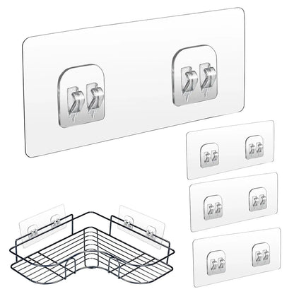 4 Pieces Shower Shelf Adhesive Replacement Bathroom Organizer Sticky Pads for Apartment, House, Bedroom, Tile, RV, Sinks
