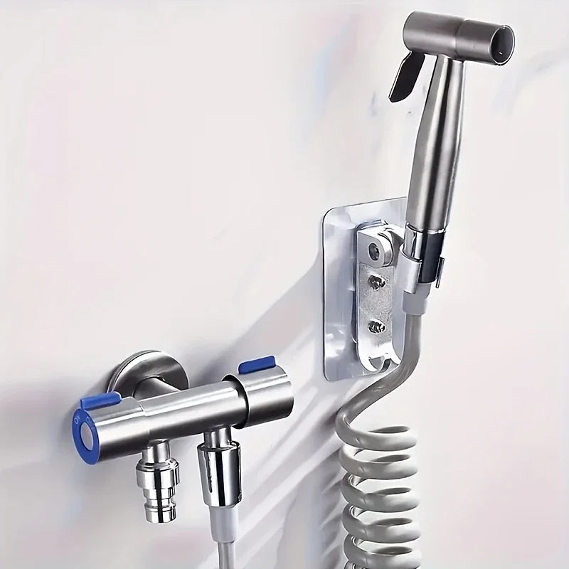 1 Inlet and 2 Outlet Dual Control Handle Stainless Steel Angle Valve, Suitable for Low Floors below 5th Floor